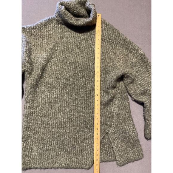 Express Womens Oversize Large Cowl Neck Tunic Sweater Green Chunky Cozy Soft - Picture 3 of 6